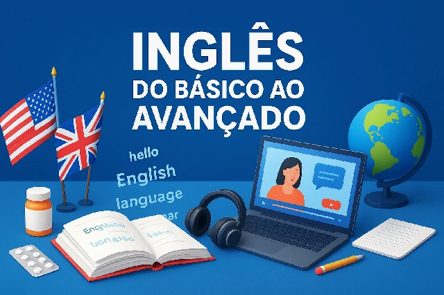 Capa do curso de INGLÊS DO BÁSICO AO AVANÇADO