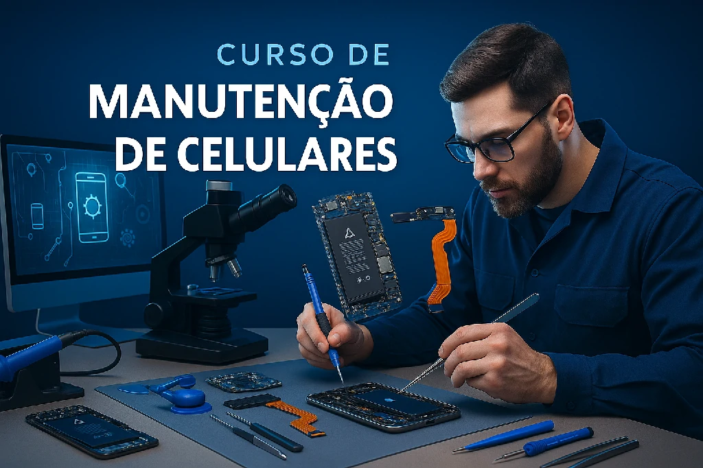 Capa do curso de MANUTENÇÃO DE CELULARES