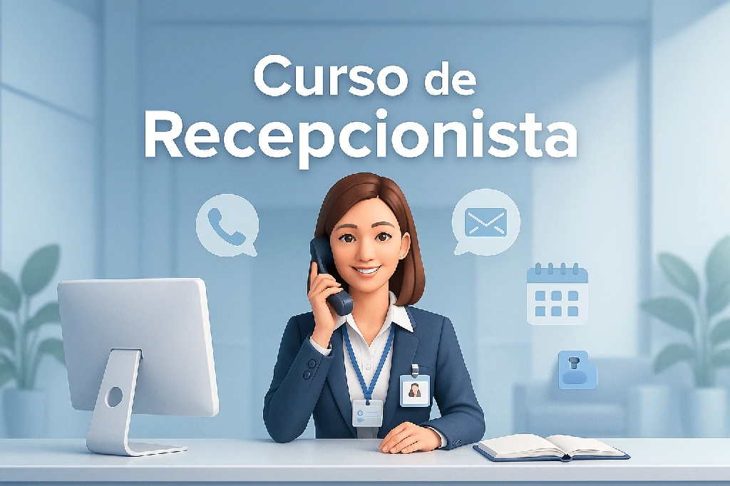 Capa do curso de RECEPCIONISTA